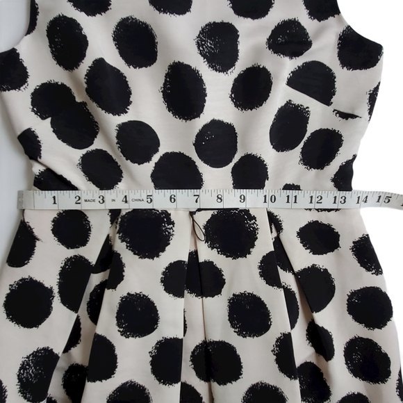 Eliza J Polka Dot Dress  Scoop Neck Pockets Side Zip Size 2P - Picture 14 of 16